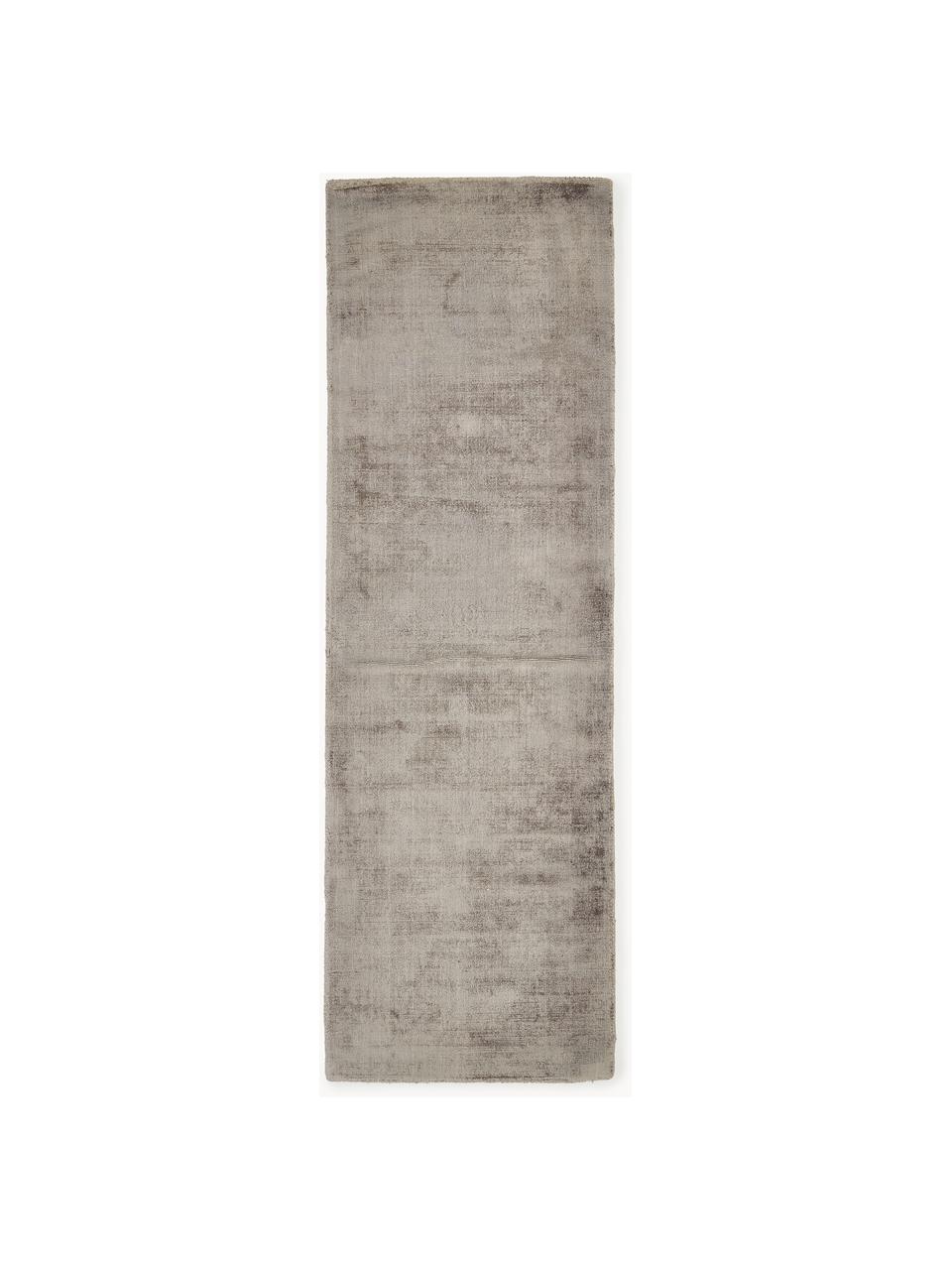 Ručne tkaný behúň z viskózy Jane, Hnedosivá, Š 80 x D 200 cm