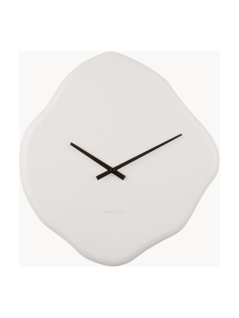 Reloj de pared con forma orgánica Organic Diamond, Poliresina, Blanco, An 35 x Al 38 cm