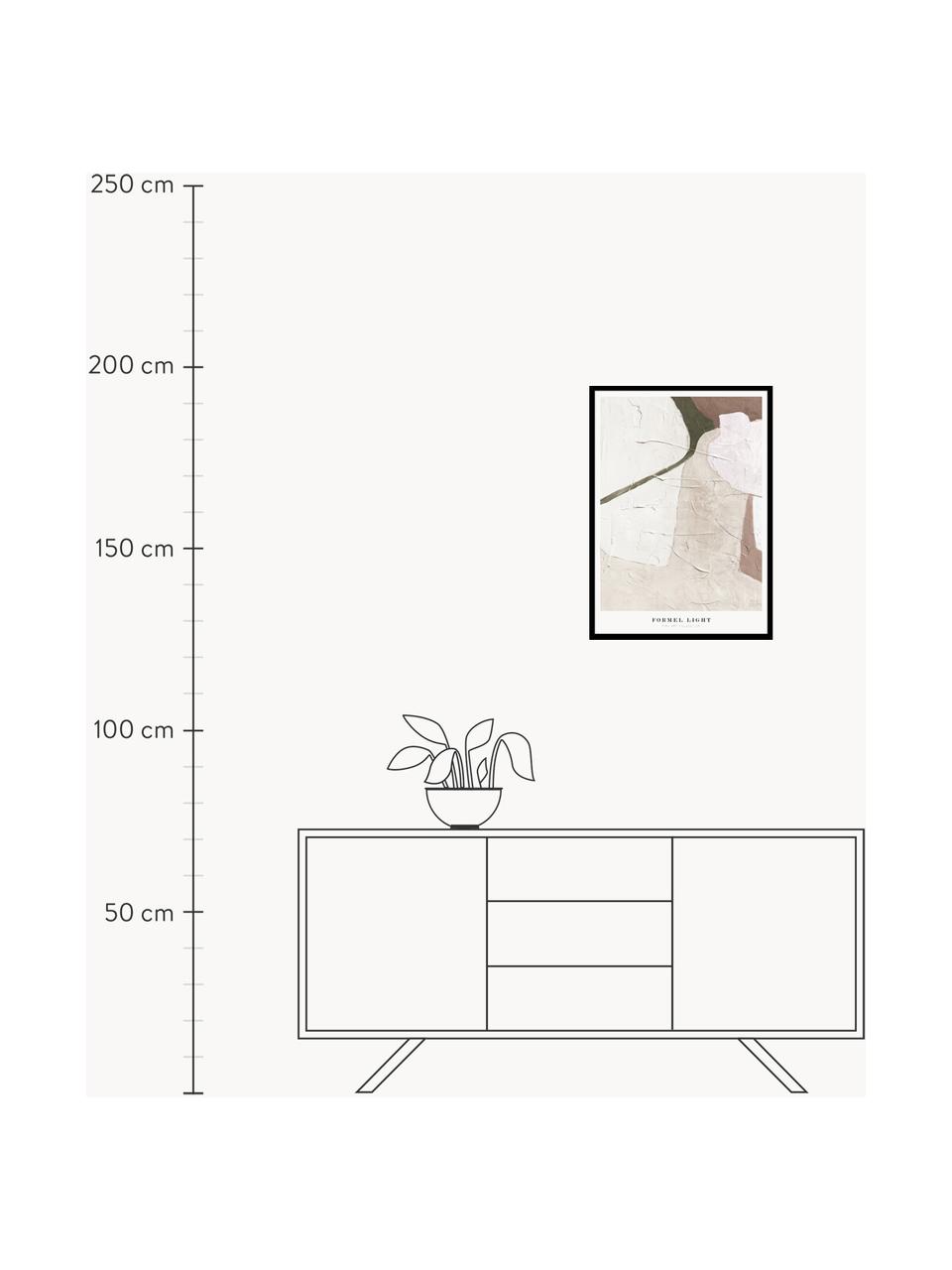 Gerahmter Digitaldruck Formel Light, Bild: Hartgepresster Karton, Rahmen: Eichenholz, Weiss, Beigetöne, Grün, B 30 x H 40 cm