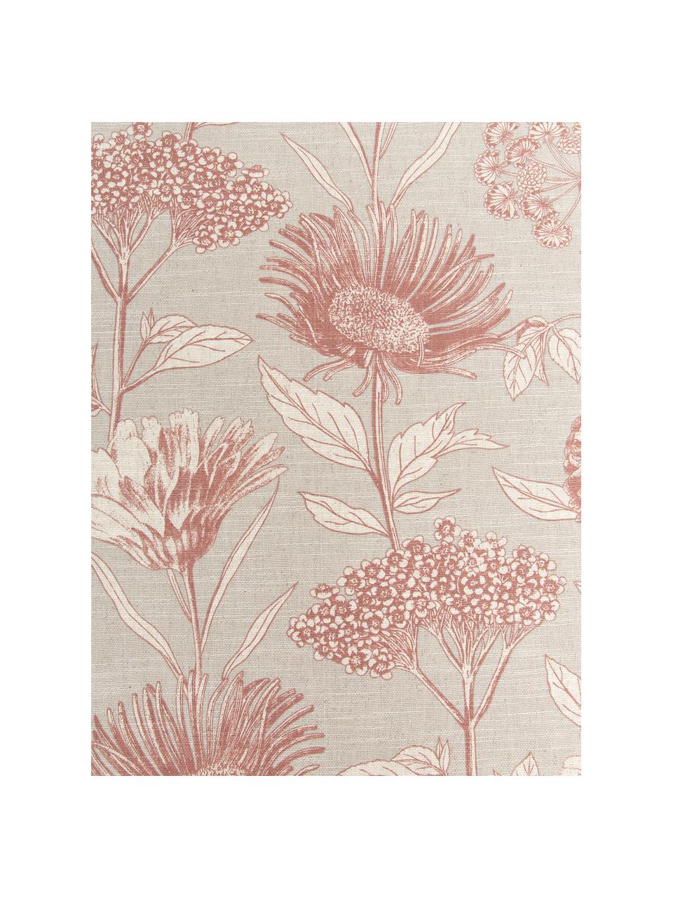 Theedoeken Freya met bloemen motief, 2 stuks, 86 % katoen, 14 % linnen, Beige, rood, B 50 cm x L 70 cm