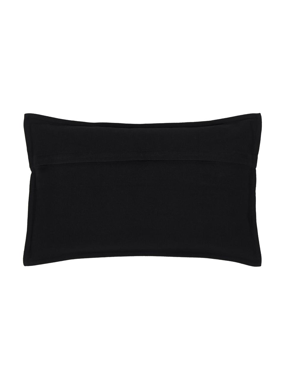 Housse de coussin noire Mads, 100 % coton, Noir, larg. 30 x long. 50 cm