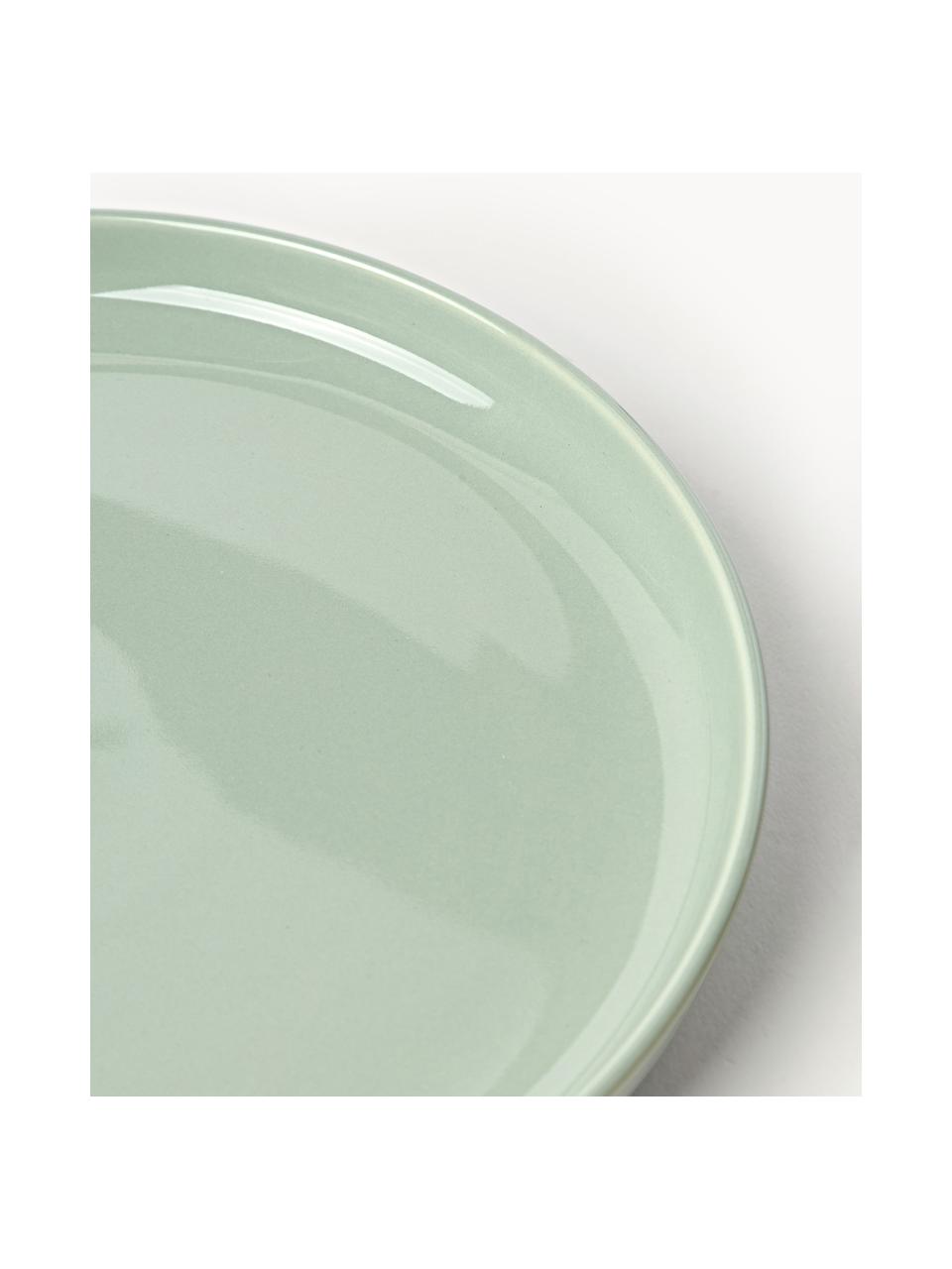 Sada porcelánového nádobí Nessa, pro 4 osoby (12 dílů), Vysoce kvalitní tvrdý porcelán, glazovaný, Šalvějově zelená, lesklá, Pro 4 osoby (12 dílů)