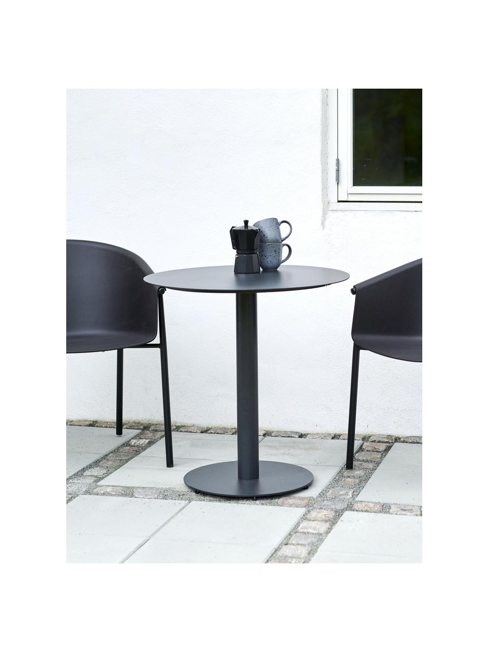 Kovový záhradný stôl Troy, Potiahnutý kov, Čierna, Ø 70 x V 72 cm