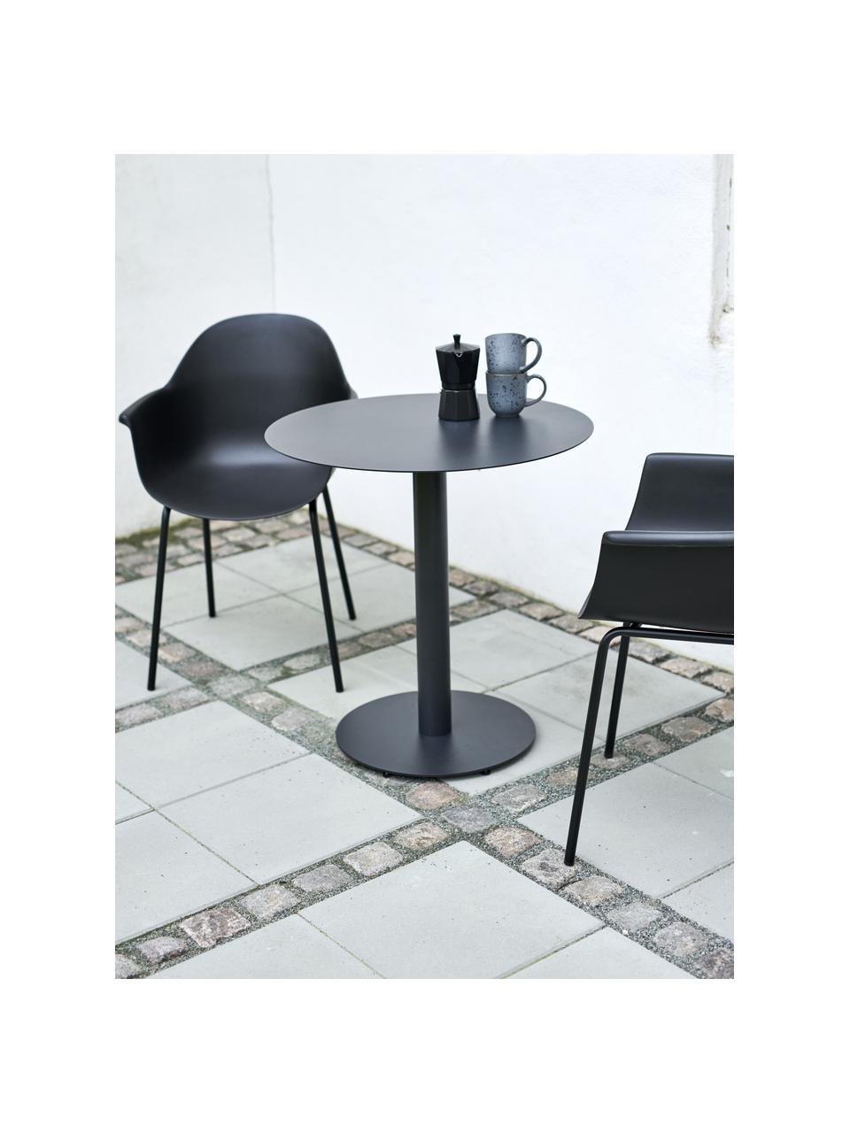 Table de jardin en métal Troy, Métal, enduit, Noir, Ø 70 x haut. 72 cm