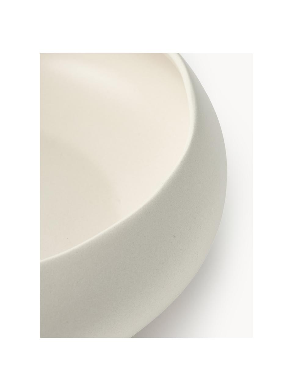 Coupe décorative faite à la main Latona, Grès cérame, Blanc crème, larg. 31 x haut. 10 cm