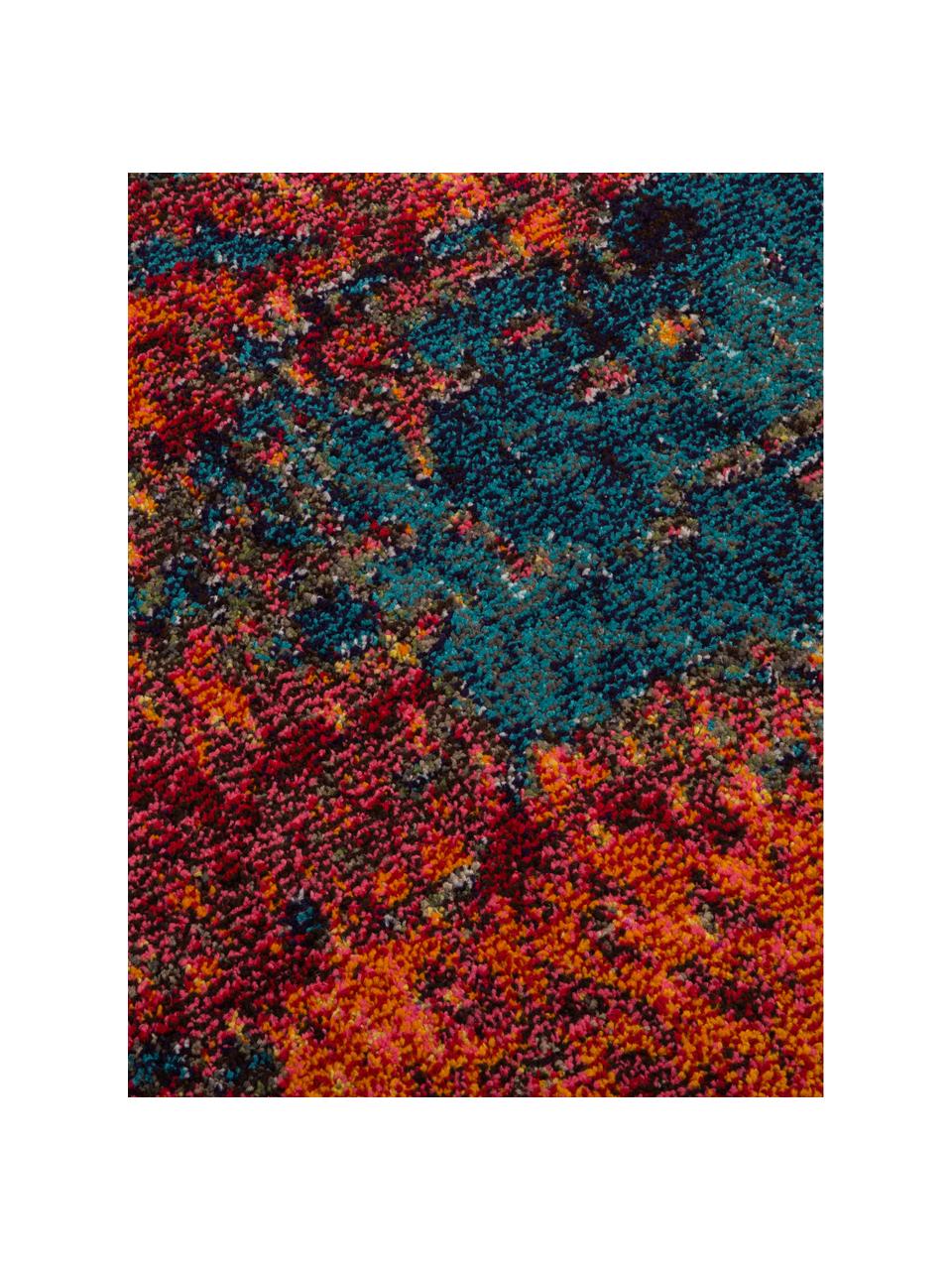 Design Niederflor-Teppich Celestial, Flor: 100 % Polypropylen, Rot-, Orange- und Blautöne, B 120 x L 180 cm (Grösse S)