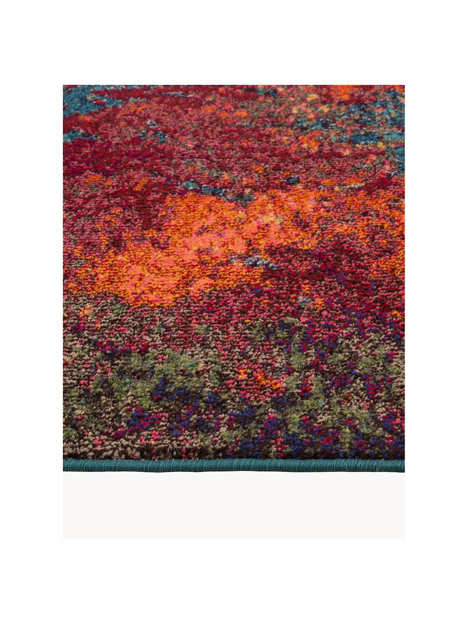 Design Niederflor-Teppich Celestial, Flor: 100 % Polypropylen, Rot-, Orange- und Blautöne, B 120 x L 180 cm (Grösse S)