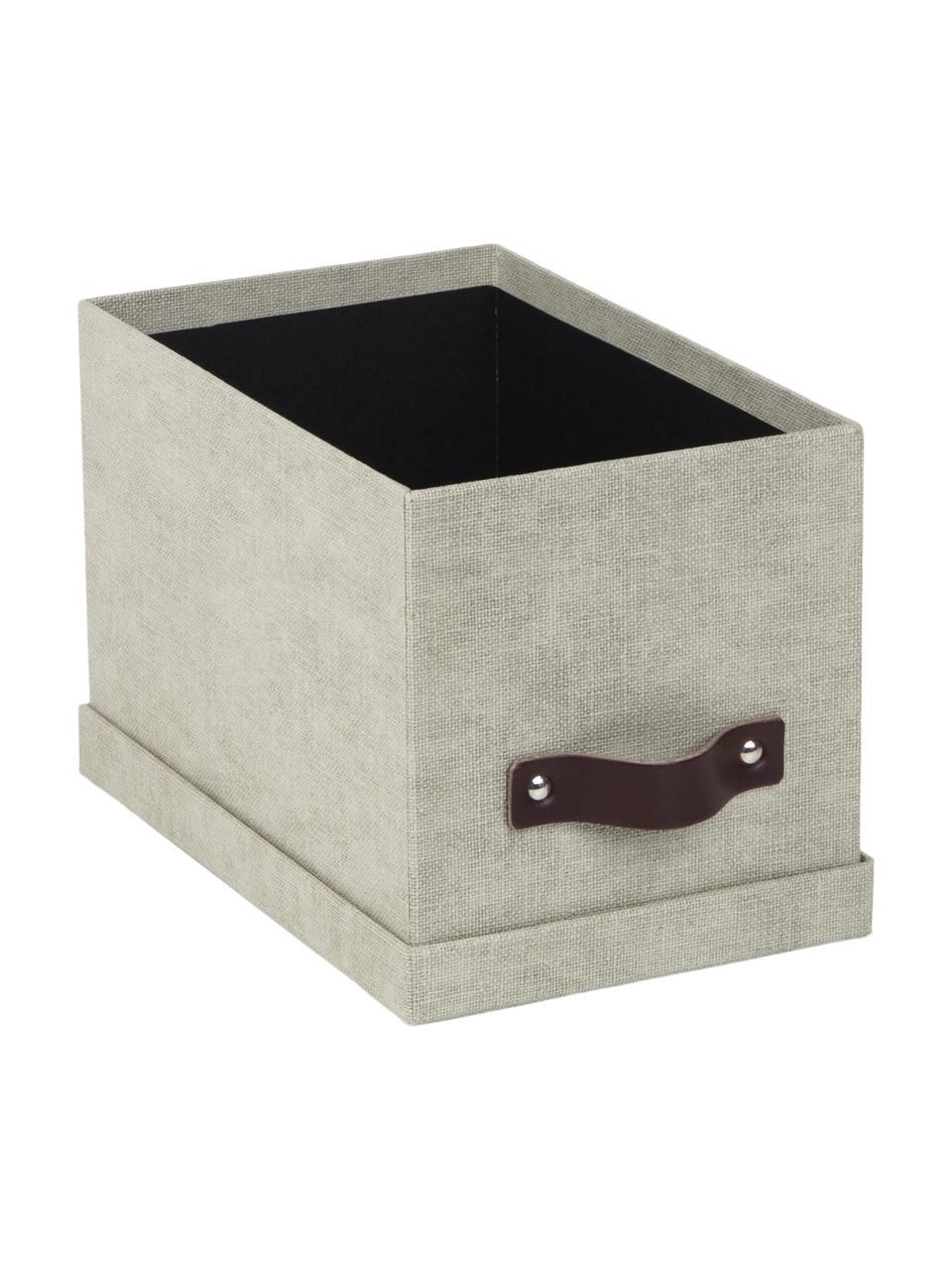 Caja Kristina II, 2 uds., Caja: canvas, cartón rígido (10, Asa: cuero, Beige, An 14 x Al 15 cm