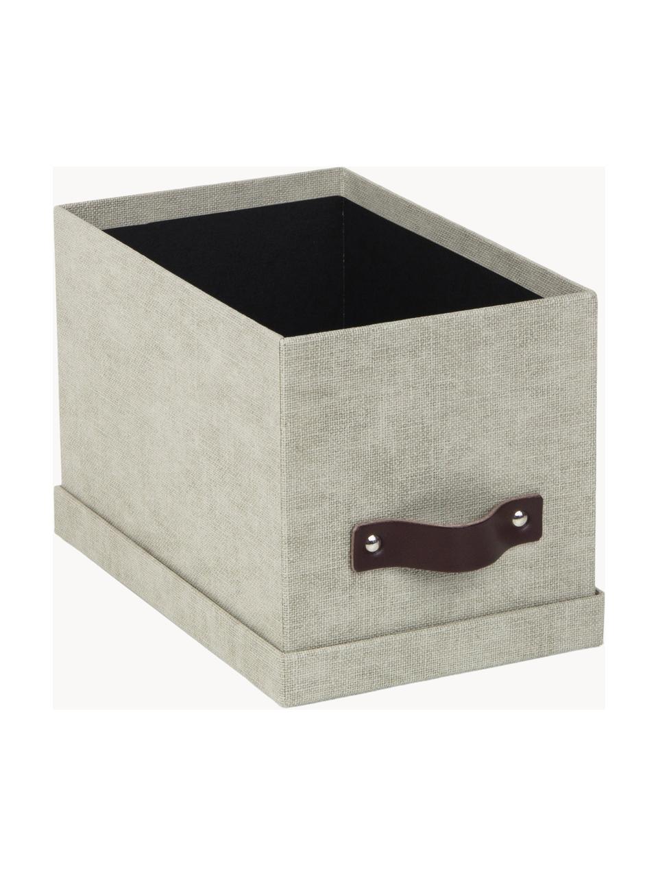 Caja Kristina II, 2 uds., Caja: canvas, cartón rígido (10, Asa: cuero, Beige claro, marrón, L 14 x An 22 cm