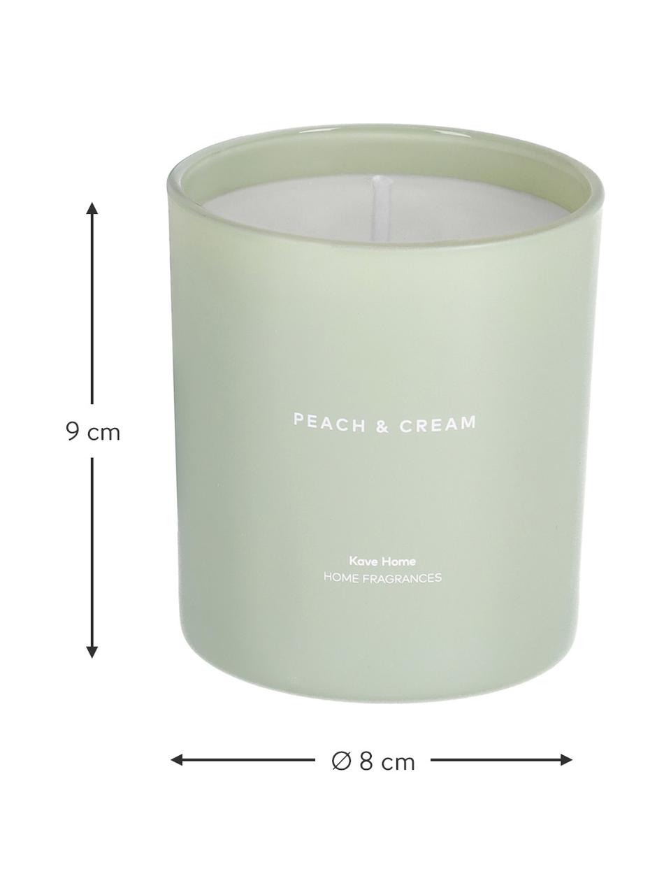 Vonná svíčka Peaches & Cream (broskev, meruňka), Zelená, bílá, Ø 8 cm, V 9 cm