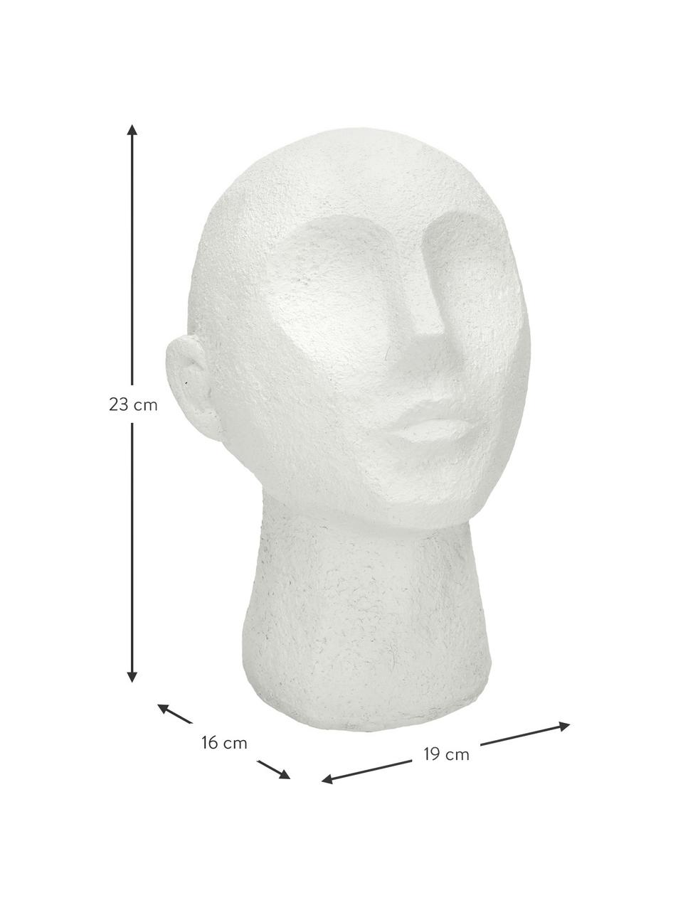 Decoratief object Head, Polyresin, Wit, B 19 x H 23 cm