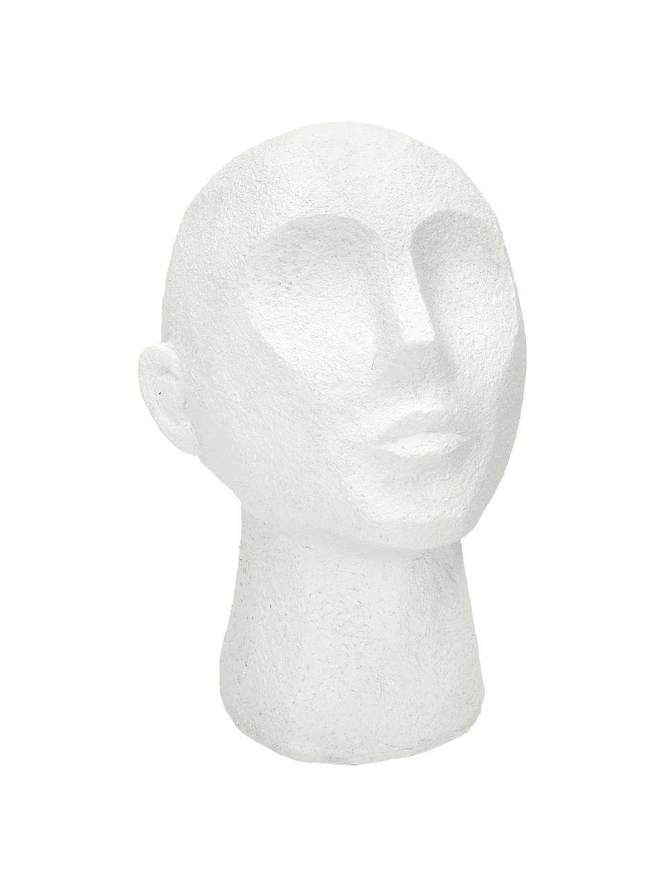 Decoratief object Head, Polyresin, Wit, B 19 x H 23 cm