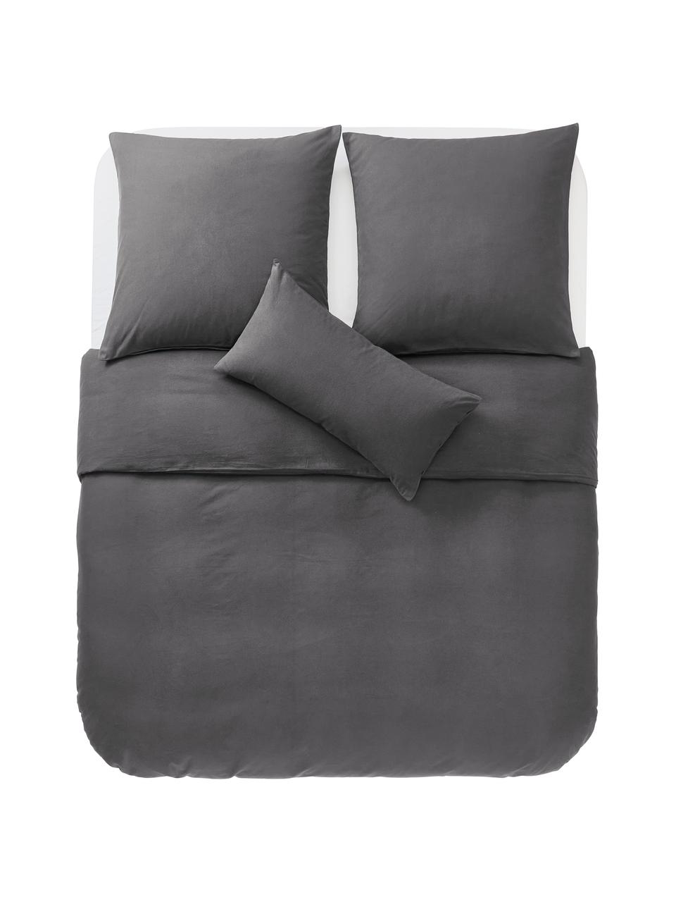 Housse de couette en flanelle Biba, Gris, larg. 200 x long. 200 cm
