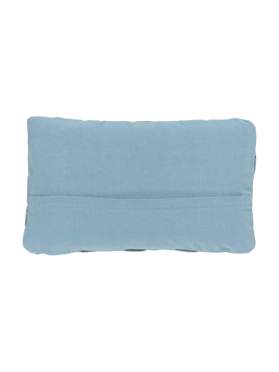 Housse de coussin tissé rectangulaire bleu Norman, Bleu, larg. 30 x long. 50 cm