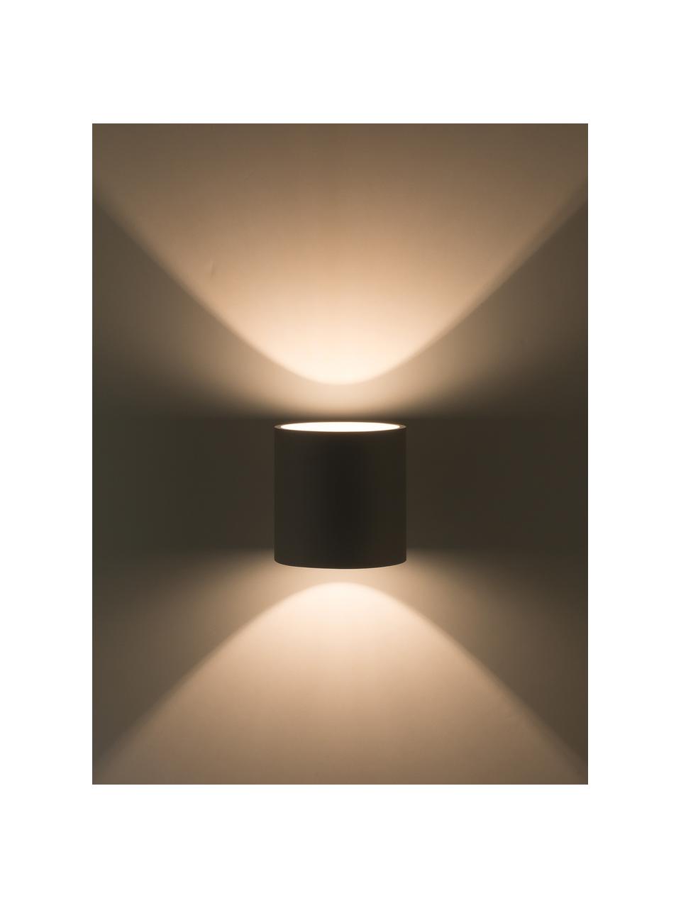 Kleine wandlamp Roda in grijs, Lampenkap: gepoedercoat aluminium, Grijs, B 10 x H 10 cm
