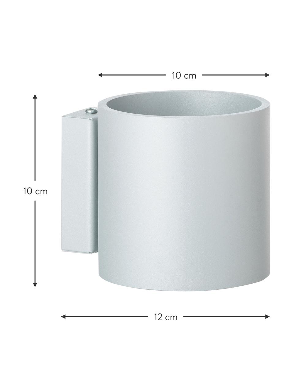 Kleine wandlamp Roda in grijs, Lampenkap: gepoedercoat aluminium, Grijs, B 10 x H 10 cm