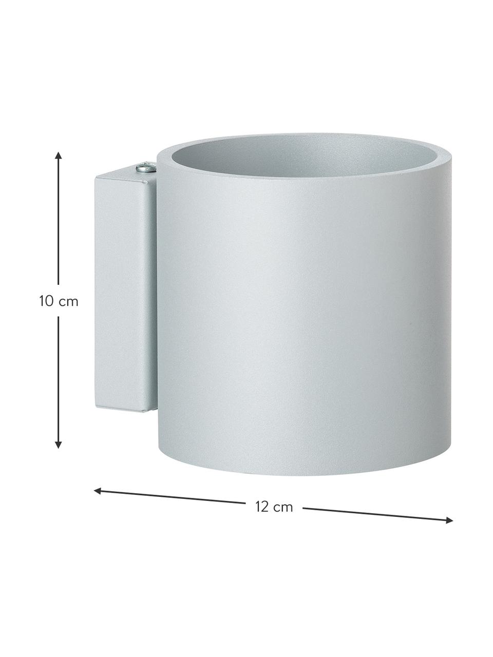 Kleine Wandleuchte Roda in Grau, Lampenschirm: Aluminium, pulverbeschich, Grau, B 10 x H 10 cm