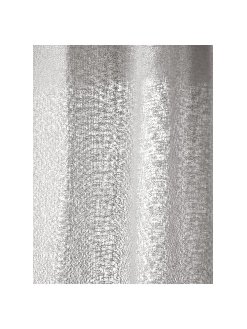 Rideaux semi-transparents avec coulisses supérieures Harmony, 2 pièces, 100 % pur lin, Gris clair, larg. 140 x long. 260 cm