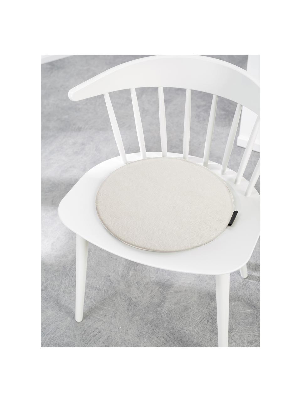 Galette de chaise ronde Luis, 2 pièces, 100 % polyester, Beige clair, Ø 37 cm