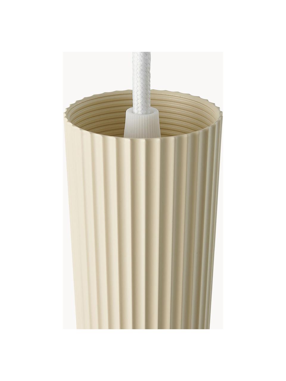 Lampada a sospensione piccola Vico, Lampada: plastica, Beige chiaro, bianco, Ø 5 x Alt. 40 cm