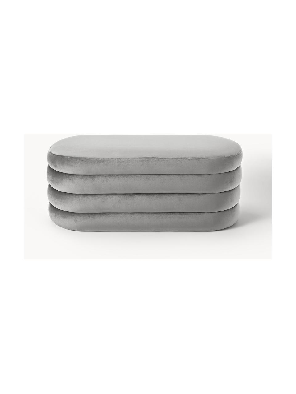 Banquette en velours Alto, Velours gris, larg. 110 x haut. 47 cm