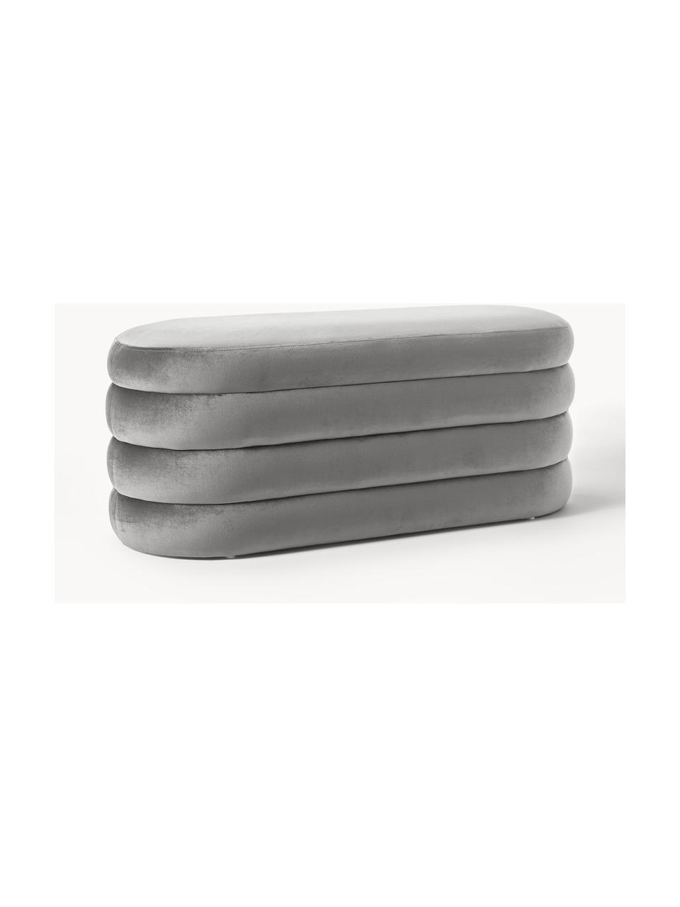 Banquette en velours Alto, Velours gris, larg. 110 x haut. 47 cm