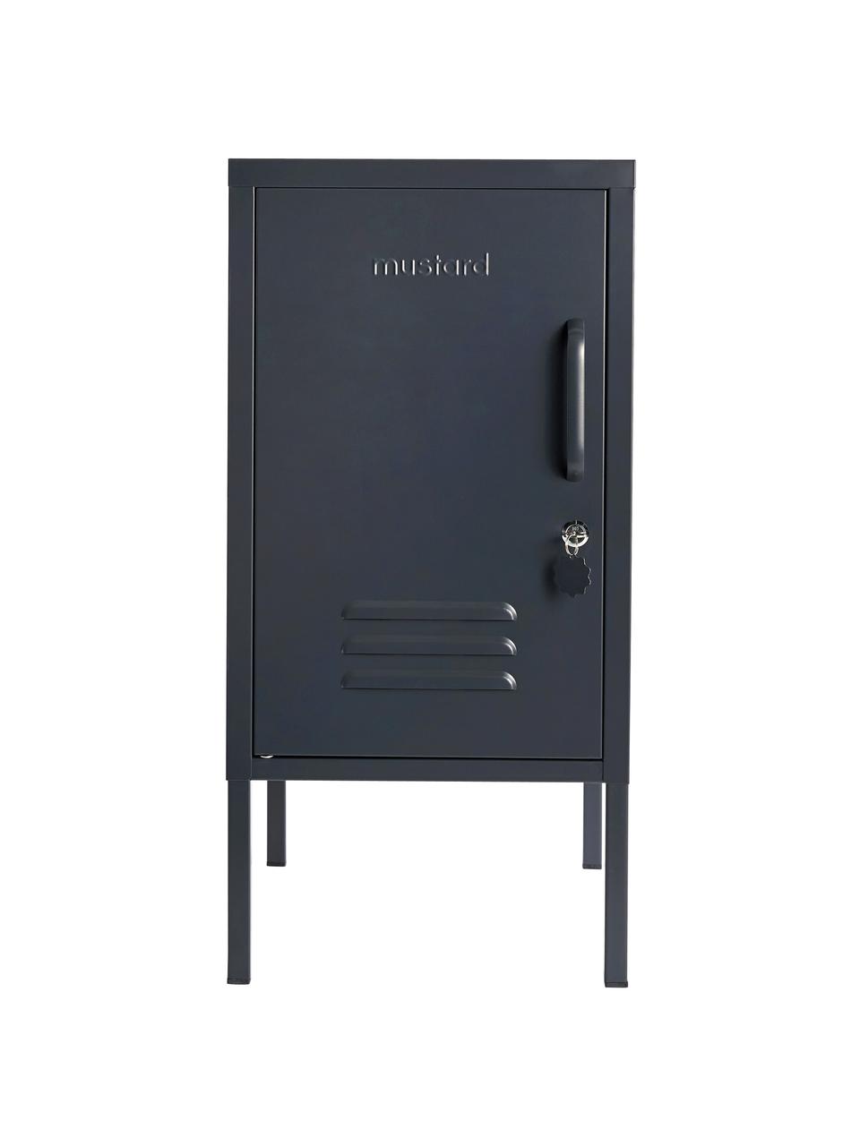 Szafka nocna z metalu The Shorty, Stal malowana proszkowo, Antracytowy, S 35 x H 72 cm