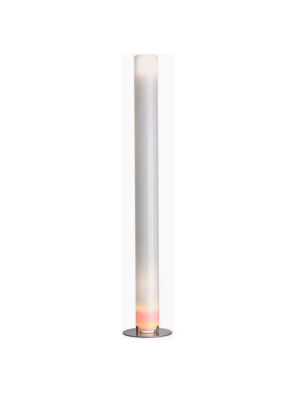 Grand lampadaire Stylos, Blanc, argenté, haut. 200 cm