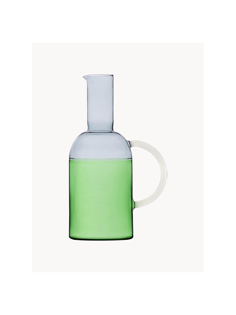 Pichet à eau artisanal Tequila Sunrise, 1,8 L, Verre borosilicate, Gris clair, vert clair, blanc, 1,8 L