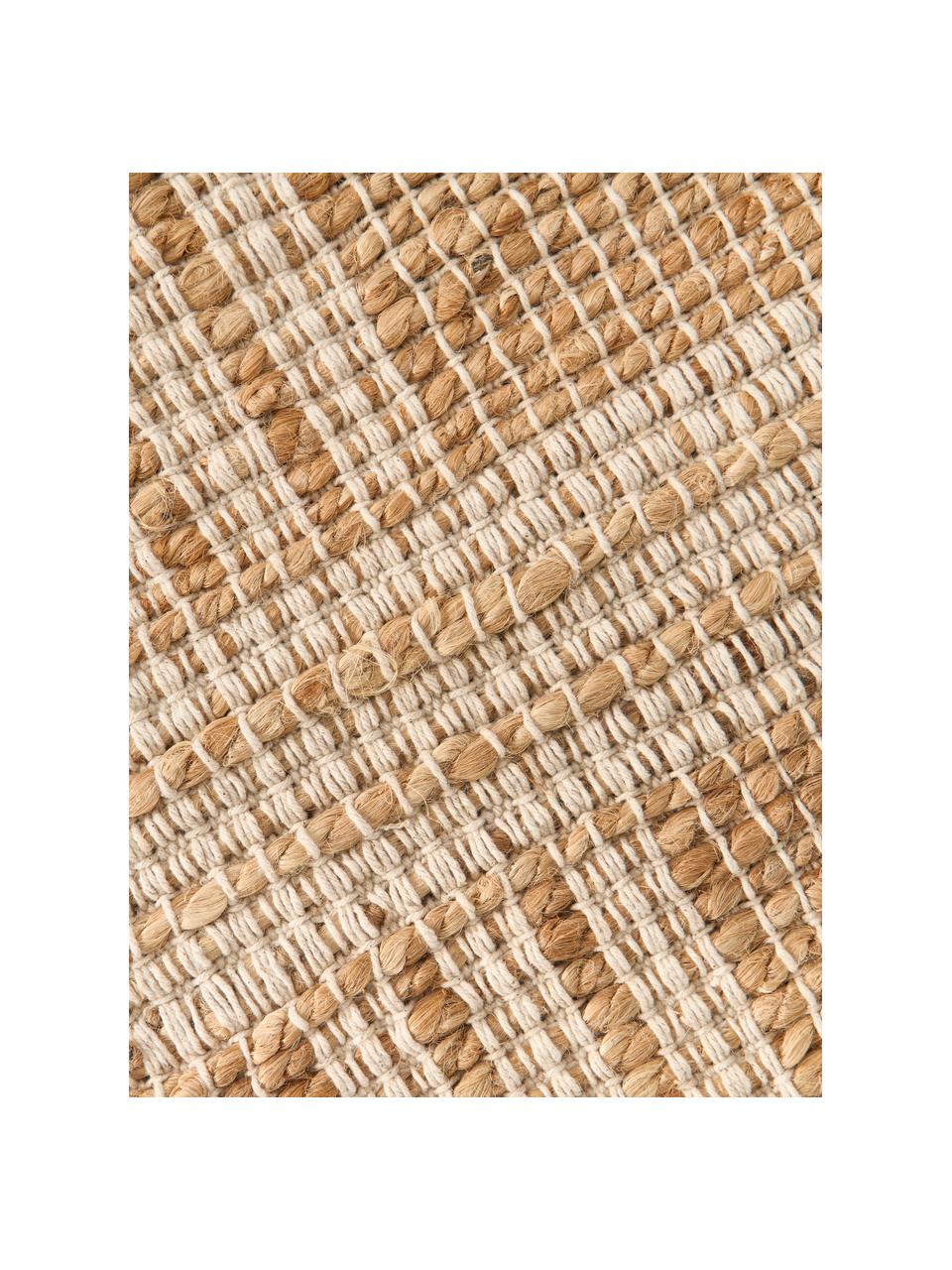 Fussmatte Almir, 70 % Jute, 30 % Baumwolle, Hellbraun, Cremeweiss, B 45 x L 75 cm