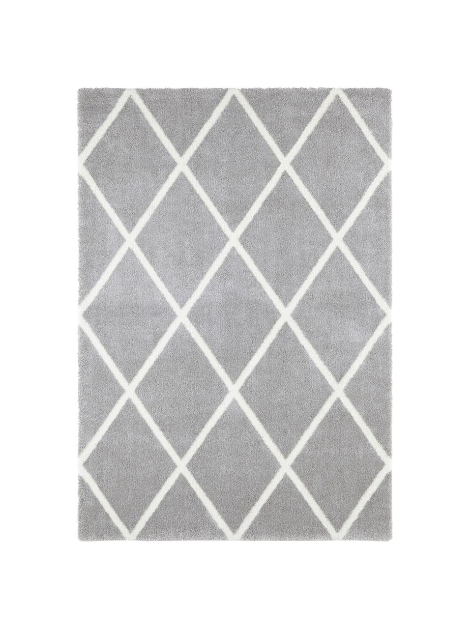 Alfombra de diseño Lunel, Parte superior: 85% polipropileno, 15% po, Reverso: yute, Gris plata, crema, An 120 x L 170 cm (Tamaño S)