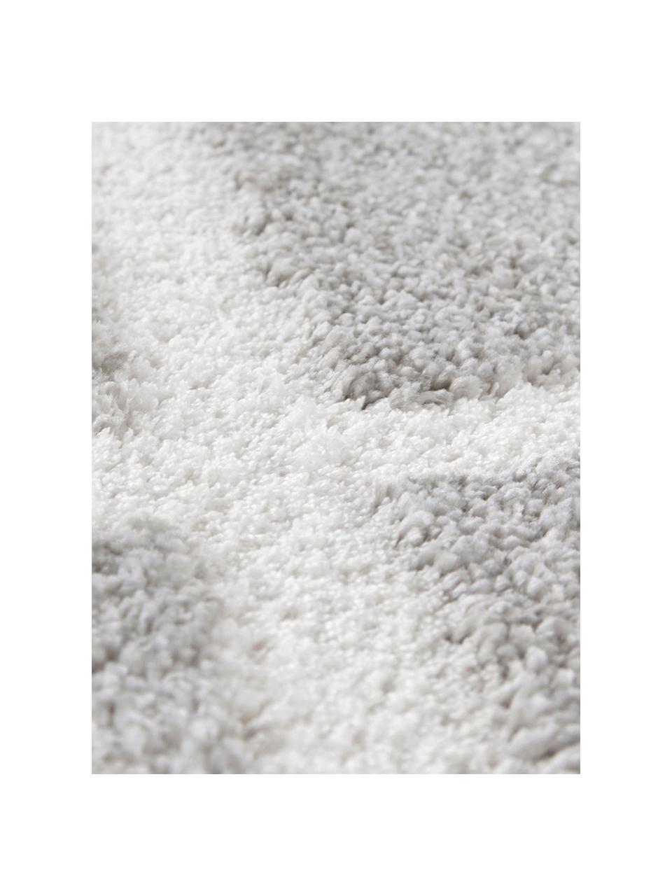 Tapis gris argenté graphique Lunel, Gris argent, crème