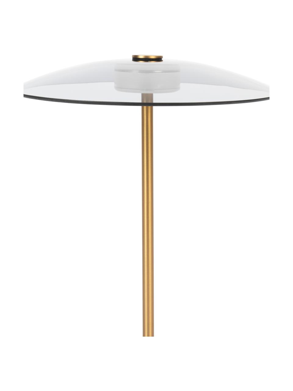 Stmívatelná stolní LED lampa ze skla Float, Zlatá, transparentní