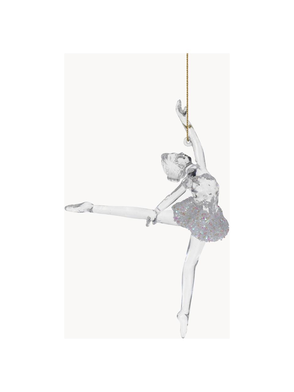 Ozdoba na vánoční stromeček ze skla Ballerina, Akrylátové sklo, Transparentní, Š 10 cm, V 15 cm