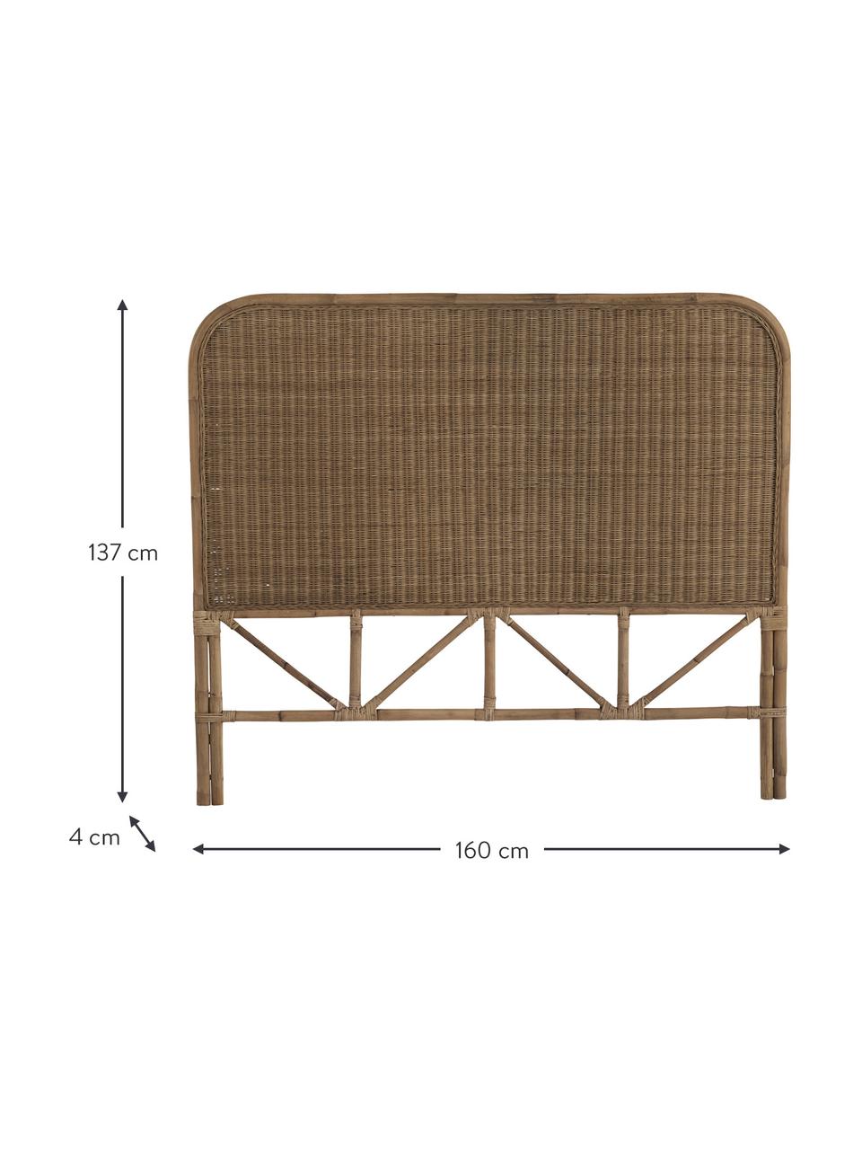 Rattan-Kopfteil Helen, Rattan, Braun, B 160 x H 137 cm