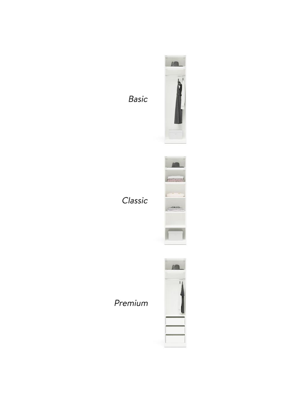 Armadio componibile ad anta girevole Leon, larg. 50 cm, diverse varianti, Bianco, Interno Basic, larg. 50 x alt. 200 cm