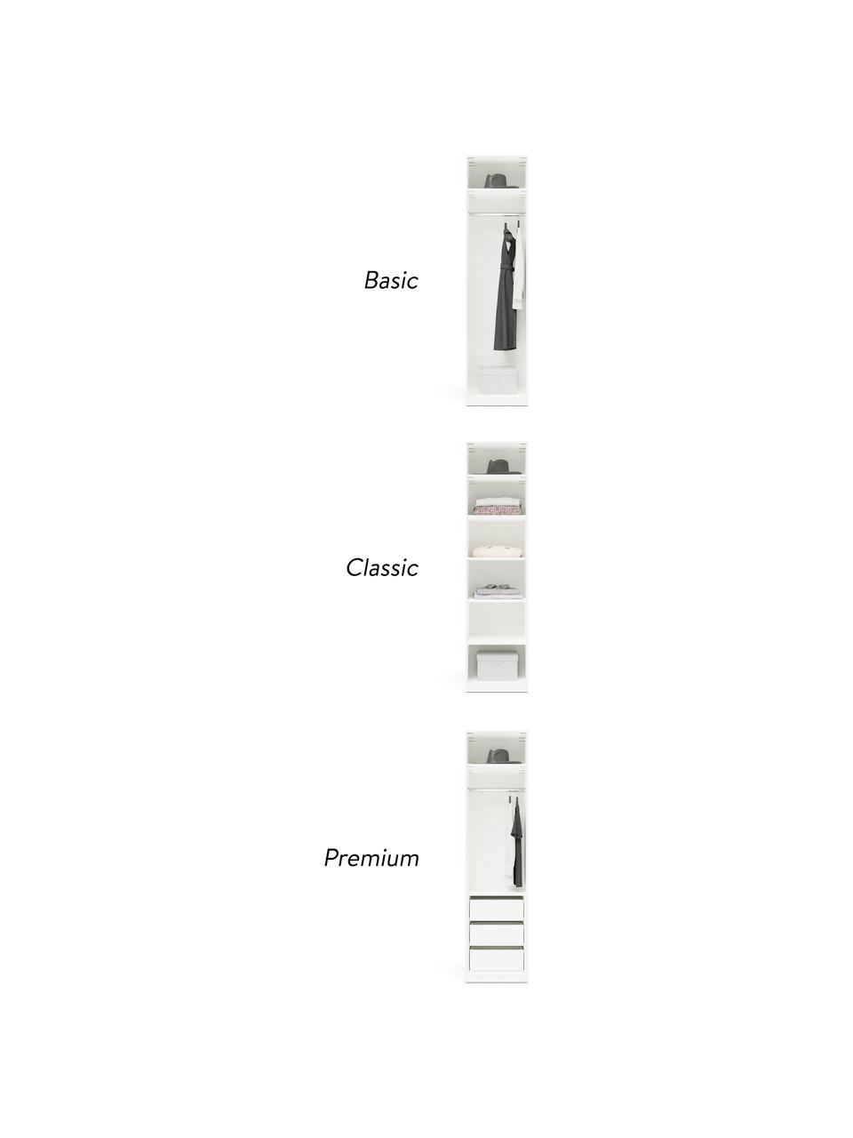 Modularer Drehtürenschrank Leon, 50 cm Breite, mehrere Varianten, Korpus: Spanplatte, FSC-zertifizi, Weiß, Basic Interior, B 50 x H 200 cm