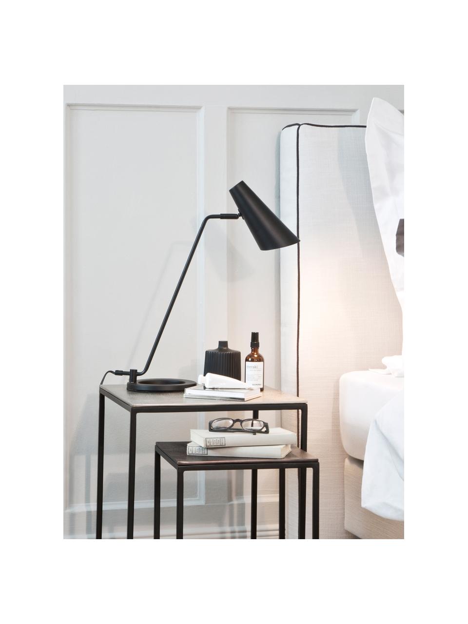 Lampa biurkowa z metalu Cal, Czarny Klosz wewnątrz: biały, S 40 x W 50 cm