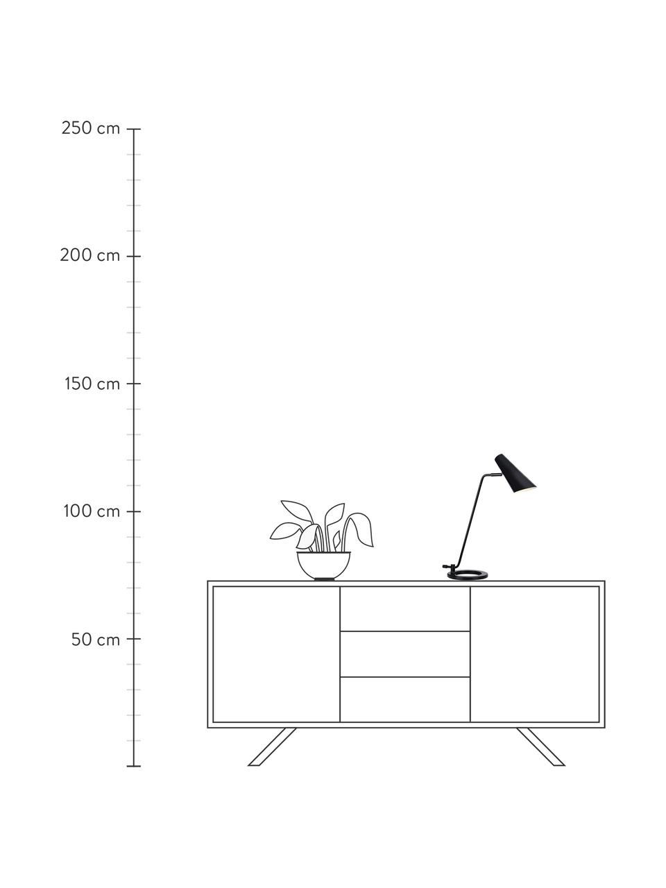 Velká stolní lampa z kovu Cal, Černá, Š 40 cm, V 50 cm