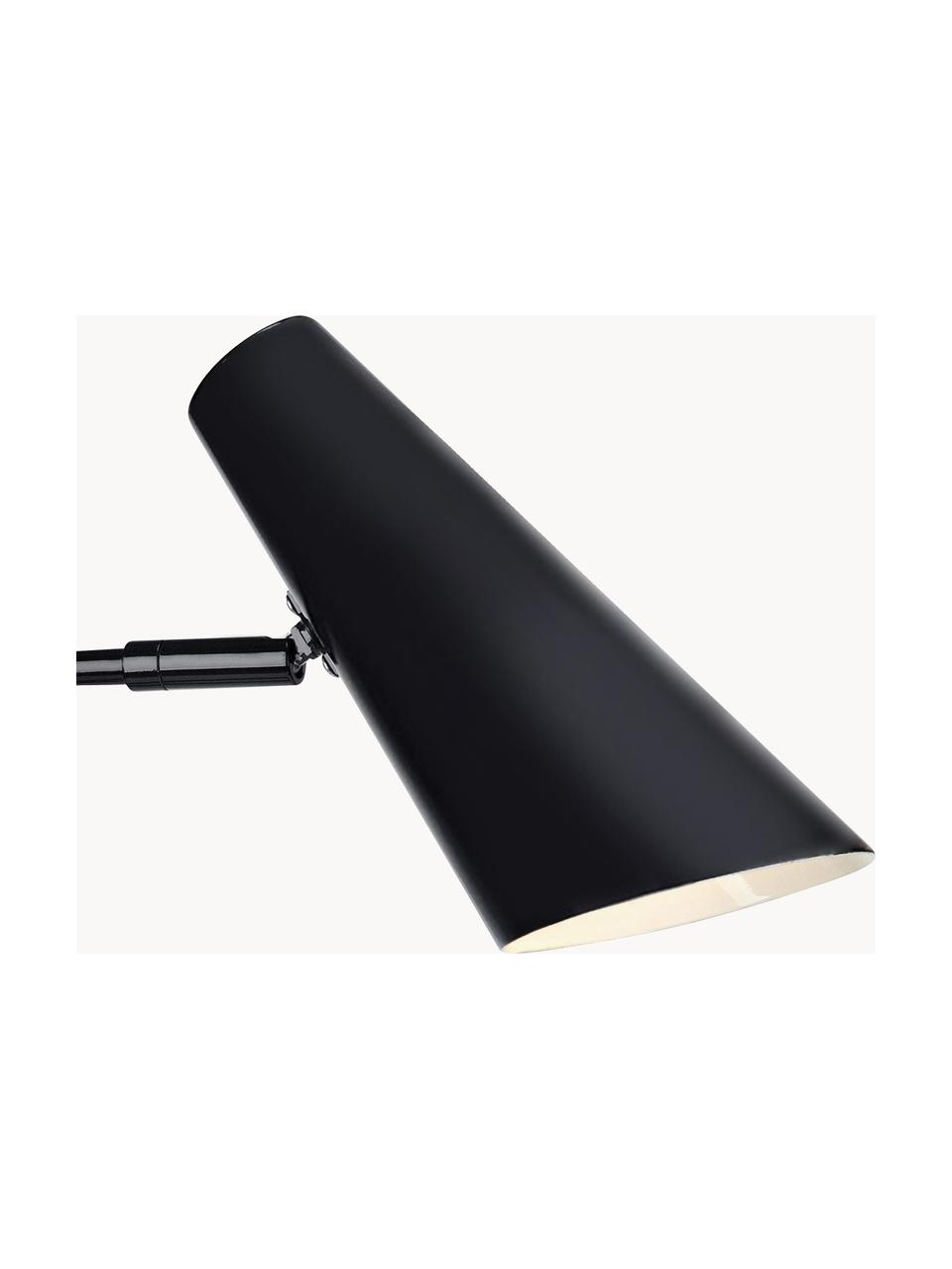 Grote tafellamp Cal van metaal, Lampenkap: gelakt metaal, Lampvoet: gelakt metaal, Zwart, B 40 x H 50 cm