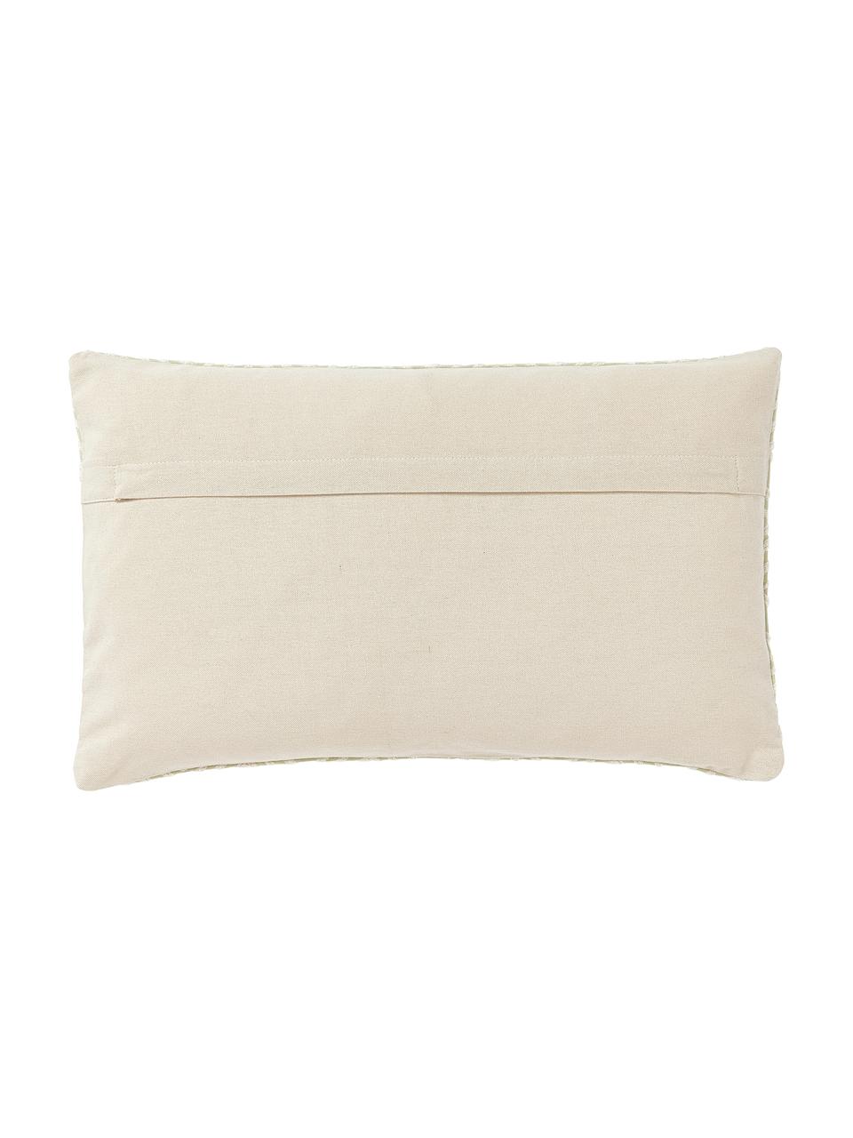 Kissenhülle Whatever mit bestickter Aufschrift, Salbeigrün, Korallrot, Apricot, B 30 x L 50 cm