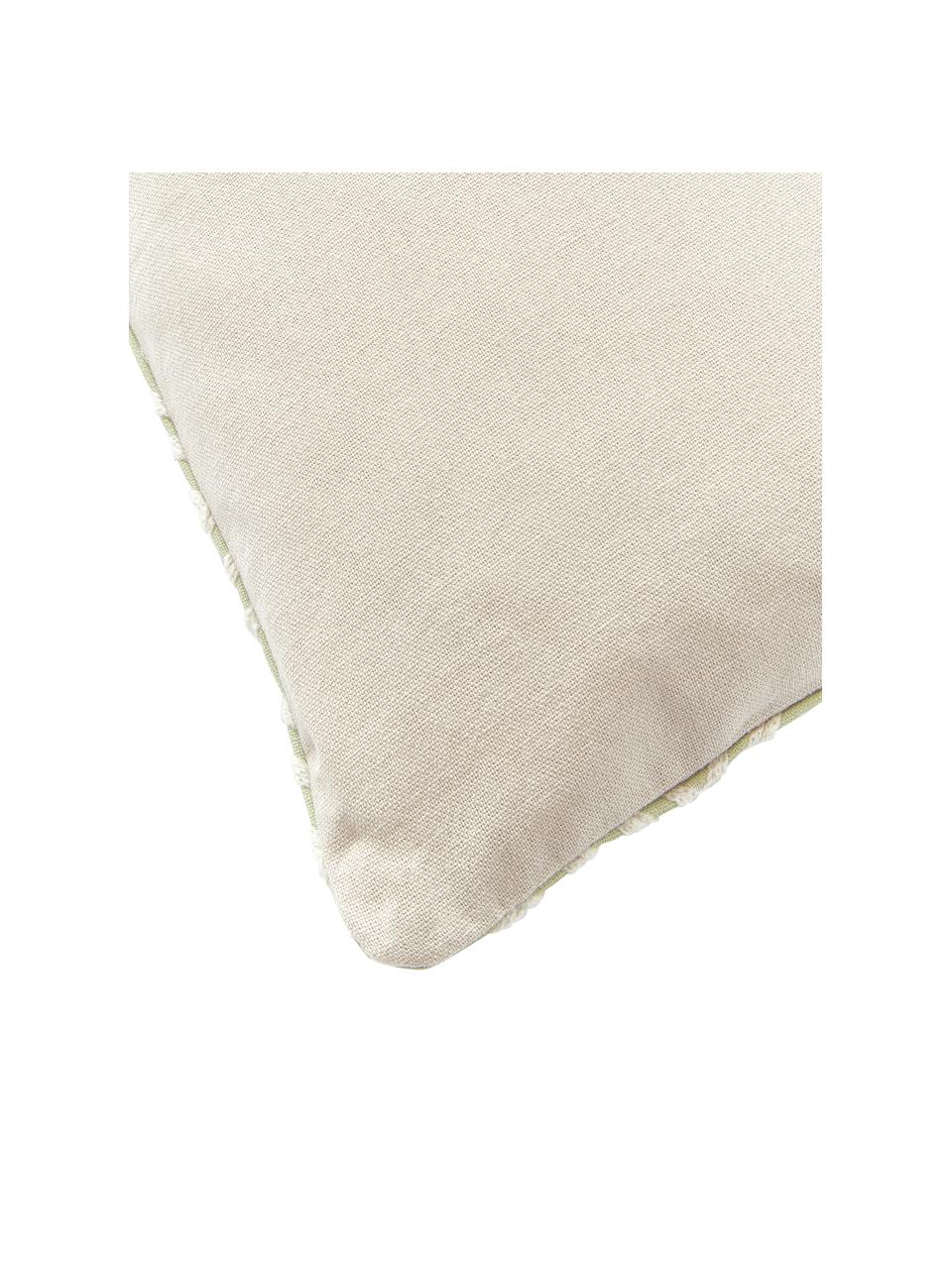 Housse de coussin avec slogan brodé Whatever, Vert sauge, rouge corail, abricot, larg. 30 x long. 50 cm