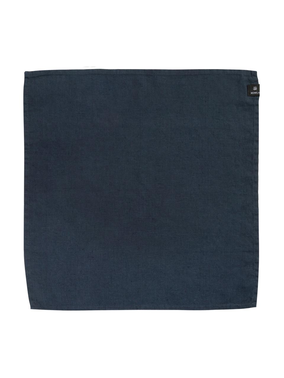 Servilletas de lino Sunshine, 4 uds., Lino, Azul ceniza, An 45 x L 45 cm