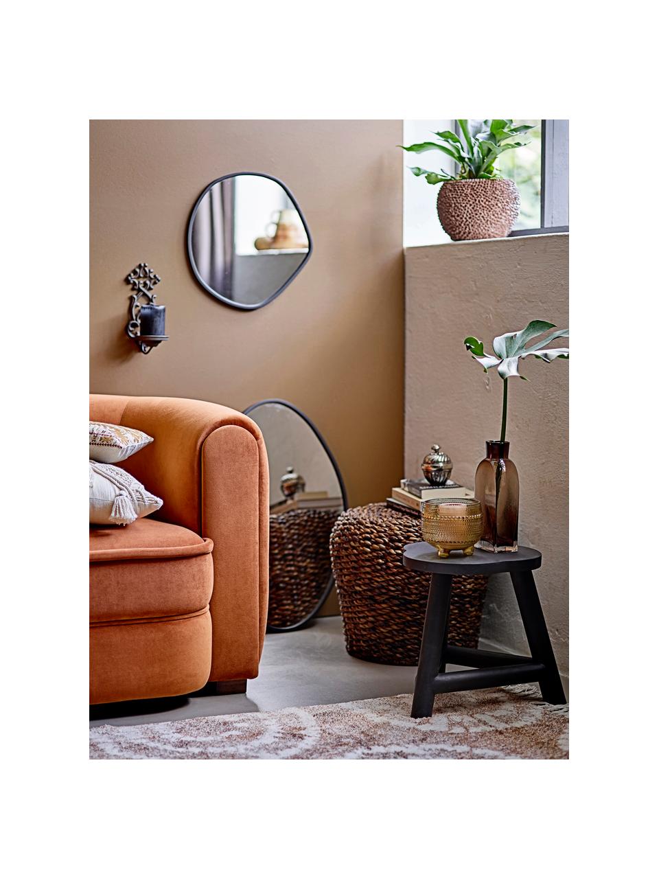 Miroir mural de forme organique Faun, Noir, larg. 40 x haut. 70 cm