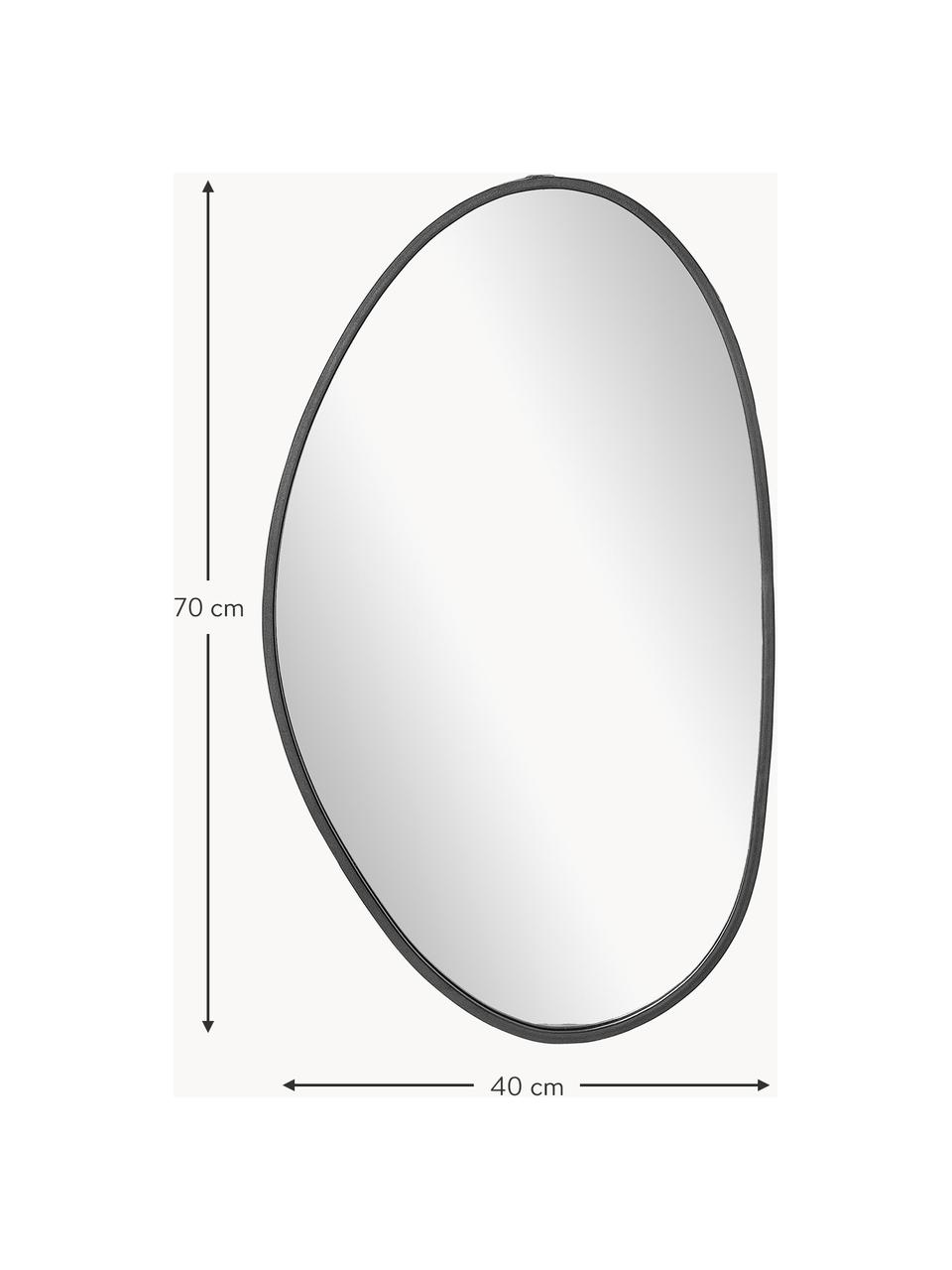 Espejo de pared Faun, Espejo: cristal, Parte trasera: tablero de fibras de dens, Negro, An 40 x Al 70 cm
