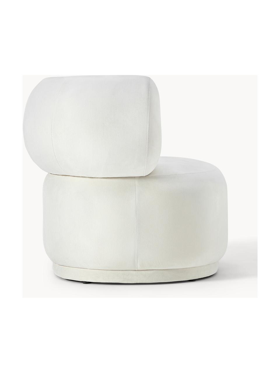 Fauteuil en velours Cori, Velours blanc crème, larg. 100 x haut. 84 cm