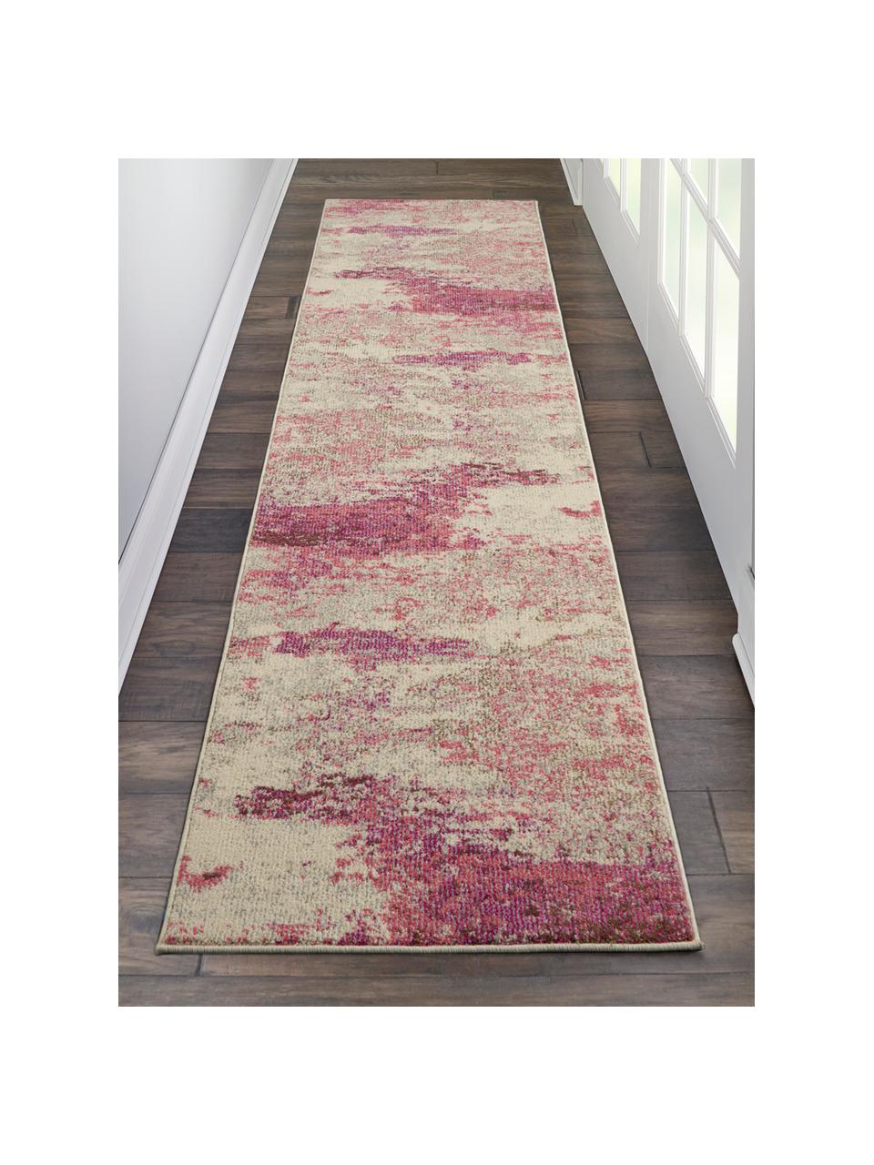 Alfombra de diseño Celestial, Parte superior: 100% polipropileno, Reverso: yute, Beige, rosa, An 60 x L 180 cm