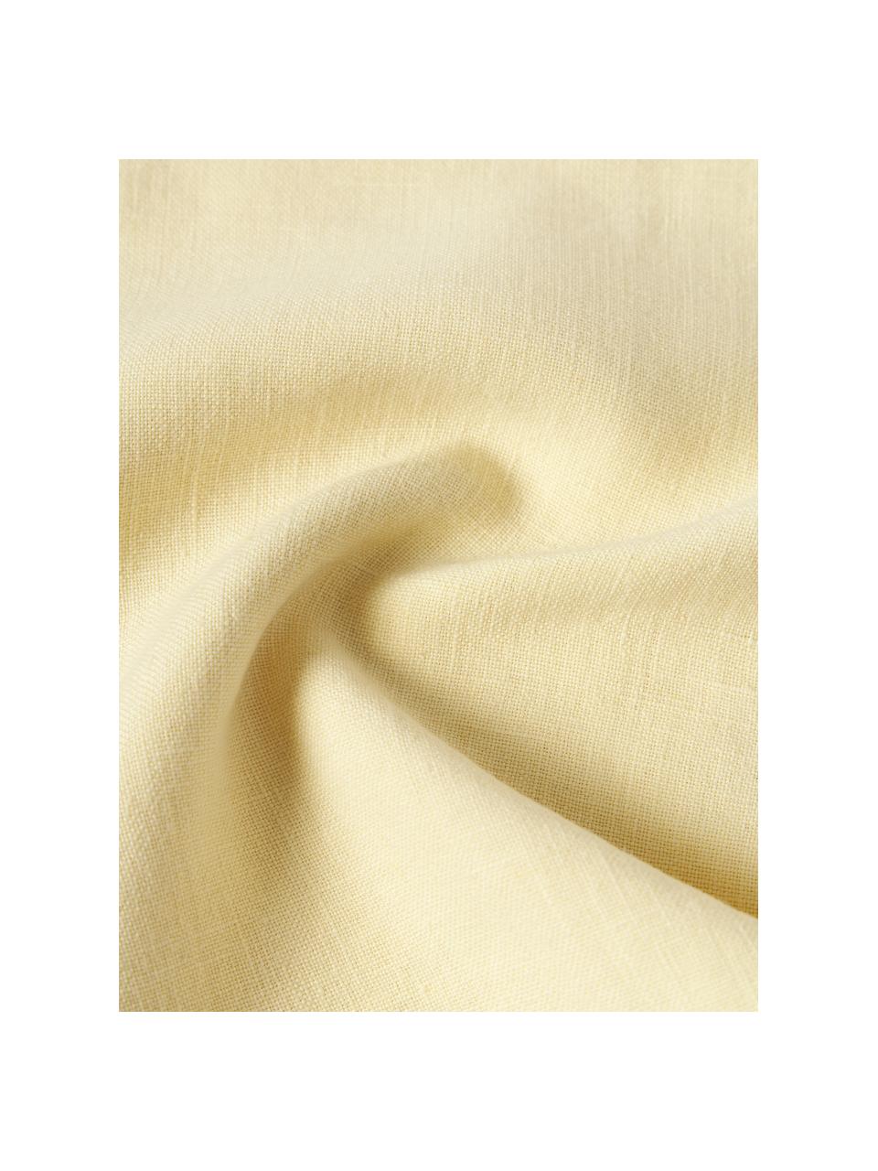 Housse de coussin en lin à franges Luana, 100 % pur lin

Le lin est naturellement doté d'un toucher plutôt rugueux et d'un aspect froissé
Sa résistance élevée au accrocs lui confère robustesse et longévité, Jaune, larg. 40 x long. 40 cm