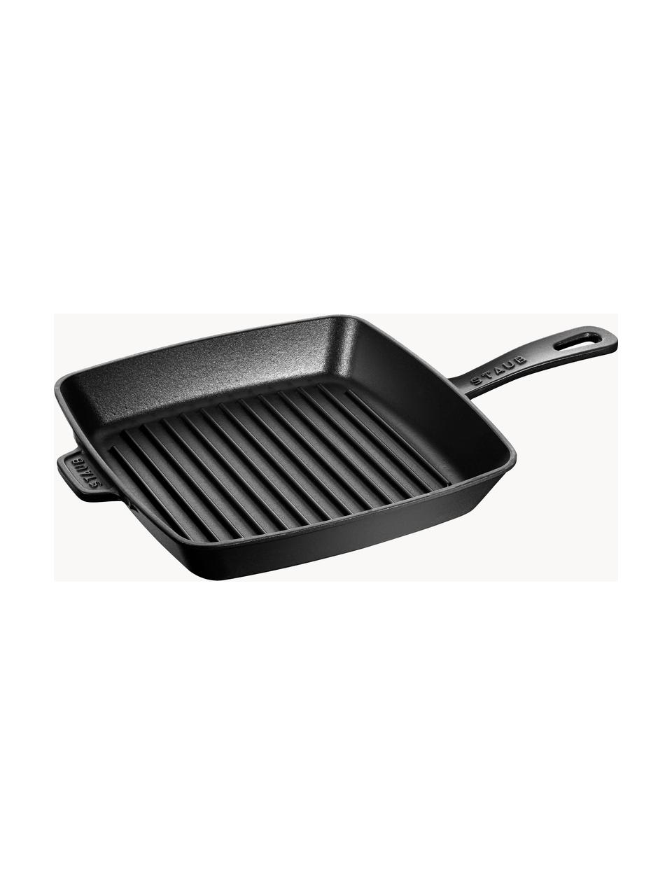 Čtvercová grilovací pánev American Grill, Smaltovaná litina, Černá, Š 38 cm, V 5 cm