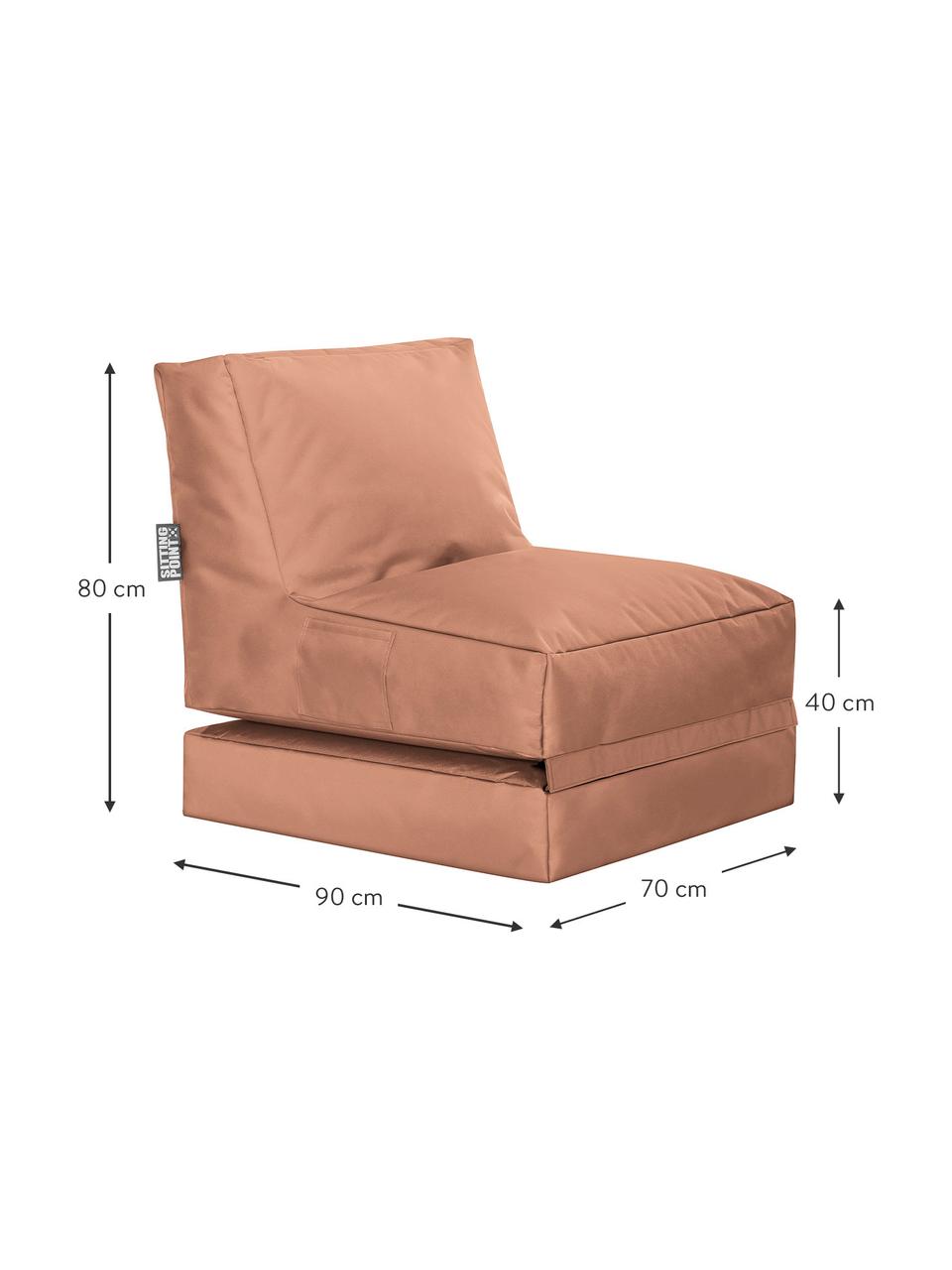 Skladacie záhradné kreslo Pop Up, Bledoružová, Š 70 x H 90 cm